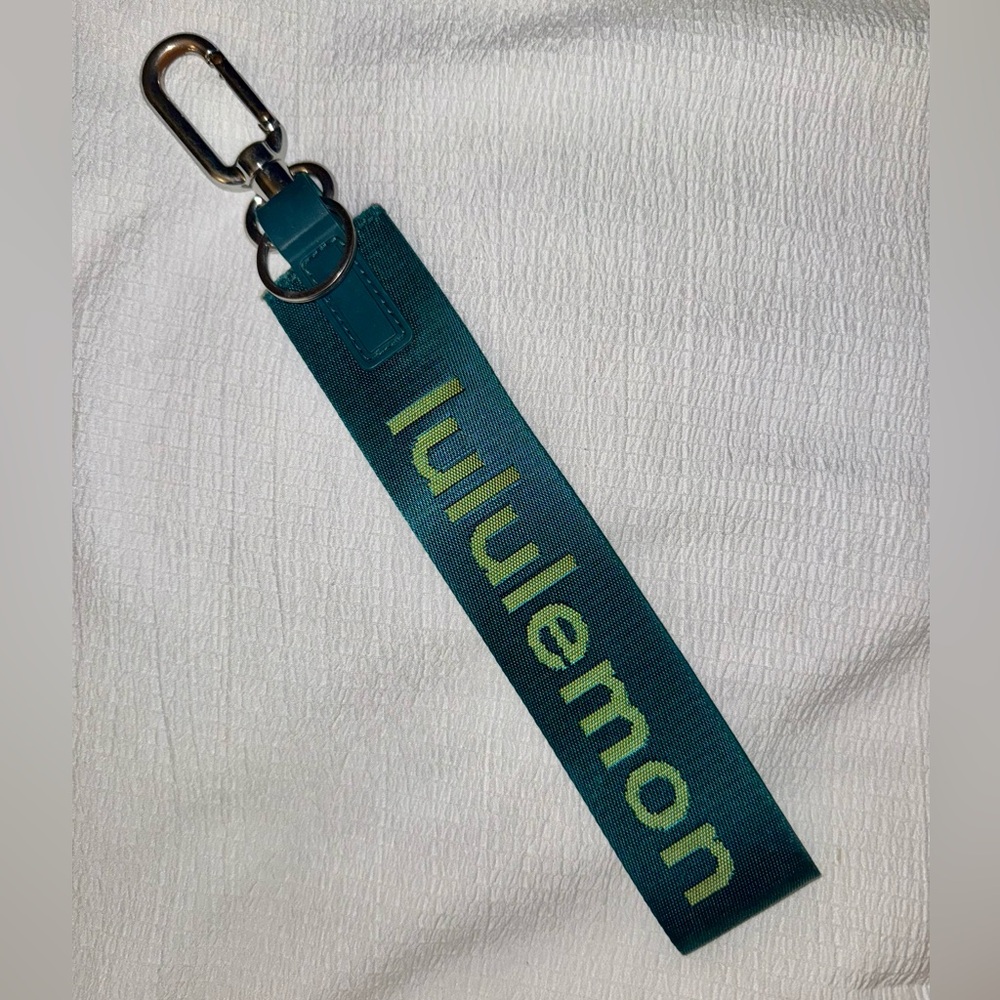 Lululemon Green and Yellow Never Lost Keychain